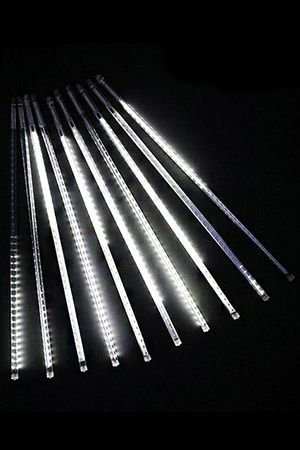 Комплект ТАЮЩИЕ СОСУЛЬКИ, 10х50 см, 720 холодных белых LED ламп, 12V, 10 м, черный провод, уличная, BEAUTY LED