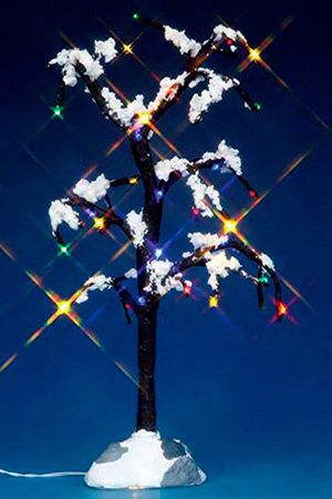 Дерево с разноцветными огнями, 22x12 см, батарейки, LEMAX