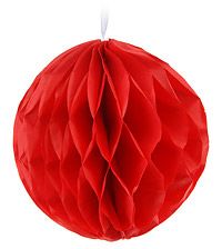 Подвесной бумажный шар, красный, 25 см, Koopman International