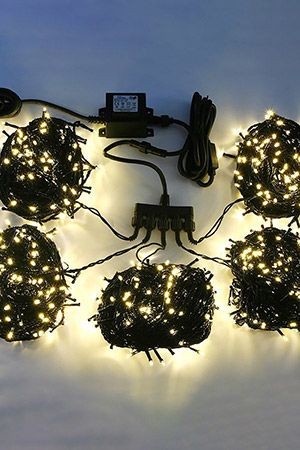 Гирлянды на дерево Клип Лайт - Спайдер 100 м, 900 шампань LED ламп, черный СИЛИКОН, IP54, BEAUTY LED