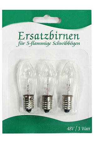 Набор запасных прозрачных ламп, для светильников и рождественских горок 34 V, 3 штуки, Sigro
