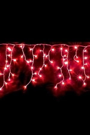 Гирлянда для дома Сосульки 3*0.4 м, 120 красных LED ламп, прозрачный ПВХ, соединяемая, ЦАРЬ ЕЛКА