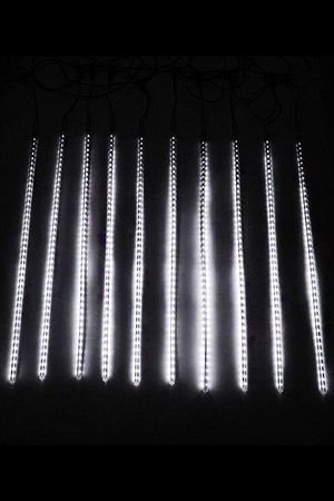 Светодиодная гирлянда Тающие Сосульки 10*0.8 м, 840 холодных белых LED ламп, черный ПВХ, 10 м, IP44, BEAUTY LED