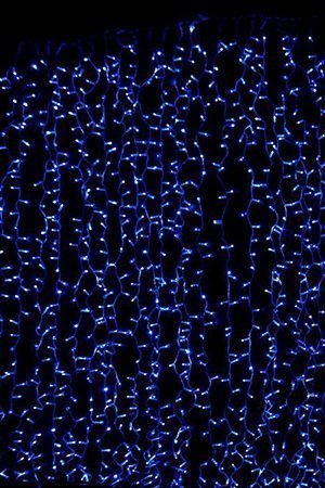 Занавес световой PLAY LIGHT ДОЖДЬ, 925 синих LED ламп, 2x3 м, каучуковый белый провод, коннектор, уличный, Экорост