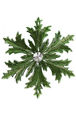 Снежинка МОРОЗКО металлизированная зеленая, 12 см, Морозко