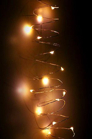 Гирлянда СВЕТЛЯЧКИ, 20 экстра-тёплых белых LED-огней, 1 м, светло-медный провод, батарейки, Koopman International