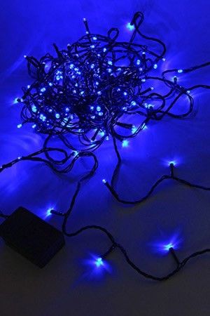 Светодиодная гирлянда для дома 120 синих LED ламп 12 м, зеленый ПВХ, контроллер, IP20, SNOWHOUSE