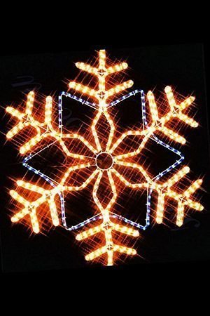 Фигура из светодиодного - двухцветного дюралайта СНЕЖИНКА, 81 см, контроллер, уличная, SNOWHOUSE