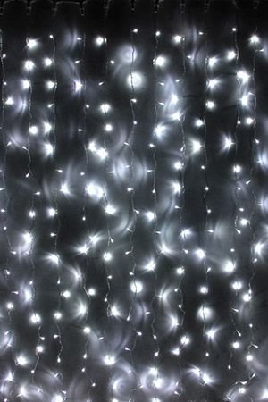 Светодиодный дождь 2.4*1.5 м, 500 холодных белых LED ламп, прозрачный ПВХ, соединяемый, IP44, SNOWHOUSE