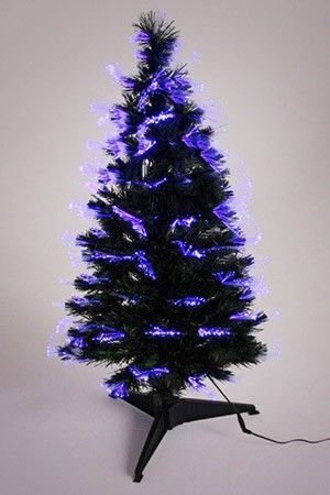 Светящаяся оптиковолоконная ёлка СИЯЮЩИЙ ВОСТОРГ с синим светодиодным свечением, 120 см, Edelman