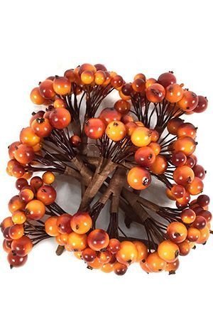 Аксессуар для декорирования ОСЕННИЕ ЯГОДЫ, оранжево-коричневые, 8 штук, Hogewoning
