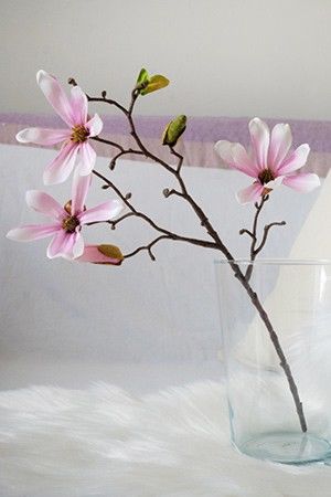 Веточка  МАГНОЛИИ малая, розовая, 45 см, Edelman