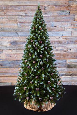 Искусственная елка Женева с шишками заснеженная 155 cм, ЛЕСКА