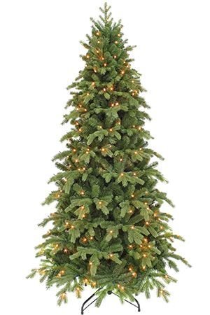 Искусственная елка с лампочками Шервуд Премиум Стройная 185 см, 168 теплых белых ламп, ЛИТАЯ + ПВХ, Triumph Tree