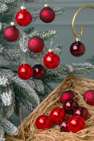 Коллекция стеклянных елочных шаров Гранатовый Коктейль, 35 мм, 16 шт., Winter Deco