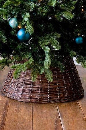 Плетёная корзина КАШТАН для декорирования основания елки, коричневая, 57х28 см, Kaemingk