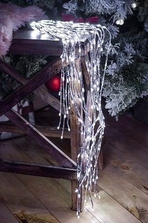 Светодиодное украшение ЗВЁЗДНЫЙ ФОНТАН с мерцанием, серебряный, 680 холодных белых LED-огней, 2+5 м, уличный, Kaemingk