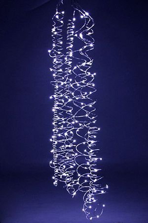 Гирлянда КОНСКИЙ ХВОСТ, 160 холодных белых mini LED-ламп, 8*2 м+50 см, серебряный провод, батарейки, Koopman International