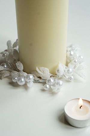 Мини-венок для свечей и декорирования СНЕЖНЫЙ ЖЕМЧУГ, 12 см, Swerox