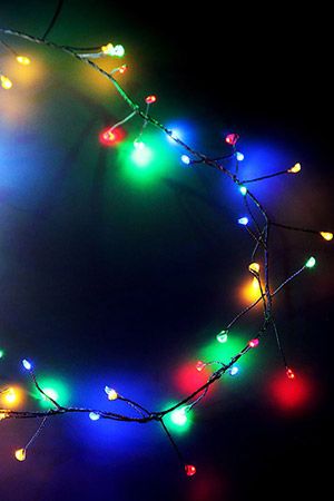 CLUSTER LIGHTS - электрогирлянда ФЕЙЕРВЕРК (роса) 200 разноцветных mini LED-ламп, 2 м, коннектор, серебряная проволока, уличная, SNOWHOUSE