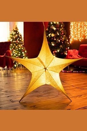Подвесная звезда ГИГАНТ, полиэстер, золотая, 110 см, SNOWHOUSE