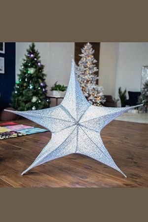 Подвесная звезда ГИГАНТ, полиэстер, серебристая, 110 см, SNOWHOUSE