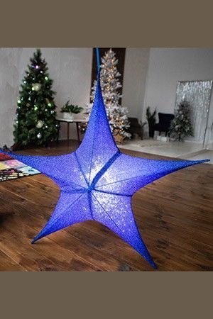 Подвесная звезда ГИГАНТ, полиэстер, синяя, 110 см, SNOWHOUSE