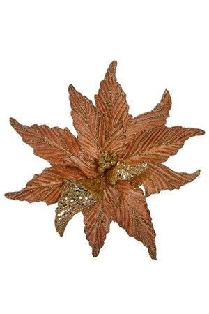 Пуансеттия ВЕЛИКОЛЕПНАЯ на клипсе, трюфель, 30 см, Edelman