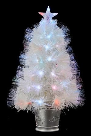 Оптиковолоконная ёлка СЕВЕРНОЕ СИЯНИЕ, белая, разноцветные светодиоды, мерцающая, 60 см, Edelman, Luca