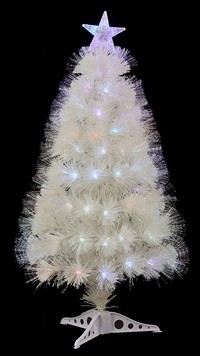 Оптиковолоконная ёлка СЕВЕРНОЕ СИЯНИЕ, белая, разноцветные светодиоды, мерцающая, 90 см, Edelman, Luca