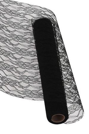 Ткань для декорирования ЧЕРНОЕ КРУЖЕВО, чёрная, 30х500 см, Koopman International
