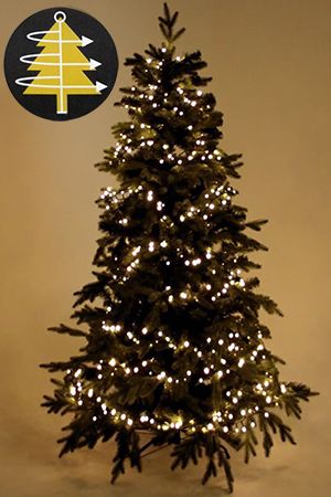 Ярусная гирлянда на елку 210 см Easy Light - Lumineo Snake, 700 теплых белых LED, зеленый ПВХ, диммер, IP44, Kaemingk (Lumineo)