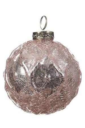 Ёлочный шар МАГДАЛЕНА, стекло, нежно-розовый, 7.5 см, Kaemingk (Decoris)