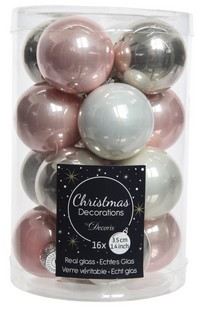 Набор стеклянных шаров Коллекция ЗИМНЯЯ АКВАРЕЛЬ, эмаль, 35 мм, 16 шт., Winter Deco