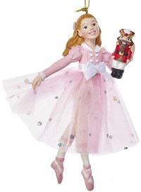Ёлочная игрушка КЛАРА в розовом платье, полистоун, 13 см, Kurts Adler