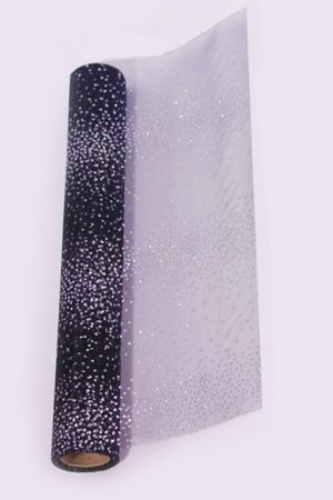Ткань для декорирования МЕРЦАЮЩИЙ ШАРМ (звёздочки), чёрная, 30х500 см, Koopman International