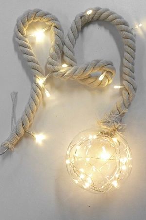 Декоративный подвесной светильник  ФИСЭЛЬ с шаром 10 см, 30 теплых белых  mini LED-огней, 1+5 м, Peha Magic
