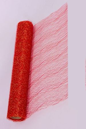 Ткань для декорирования МЕРЦАЮЩАЯ ПАУТИНКА, красная, 28х500 см, Koopman International
