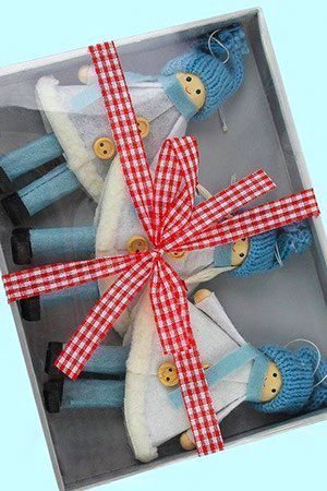 Набор ёлочных игрушек ПОДРУЖКИ-ХОХОТУШКИ в голубом, 17х13 см (3 шт.), Hogewoning