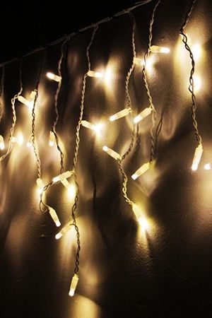 Светодиодная гирлянда БАХРОМА ICICLE RUBI, 190 тёплых белых LED-огней, 5х0.5+1.5 м, коннектор, белый каучук, уличная, SNOWHOUSE