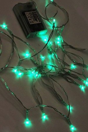 Светодиодная гирлянда РАЗНОЦВЕТНАЯ КАПЕЛЬ, 30 зеленых LED ламп, 3+0,3 м, прозрачный провод, батарейки, Koopman International