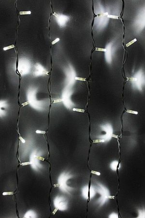 Гирлянда штора Quality Light 2*2 м, 400 холодных белых LED ламп, мерцание, прозрачный ПВХ, соединяемая, IP20, BEAUTY LED