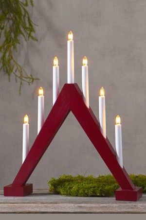 Светильник-горка рождественский TRILL (красный) на 7 свечей, 47х39 см, STAR trading