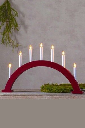 Светильник-горка рождественский TRAPP (красный) на 7 свечей, 34х57 см, STAR trading