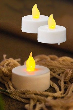 Набор чайных свечей PAULO (2 шт.), белые, LED-огни мерцающие, 3.8х3.8 см, STAR trading