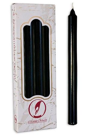 Свечи классические, чёрные, 2х25 см (4 шт.), Омский Свечной