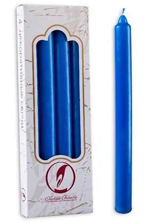 Свечи классические, синие, 2х25 см (4 шт.), Омский Свечной