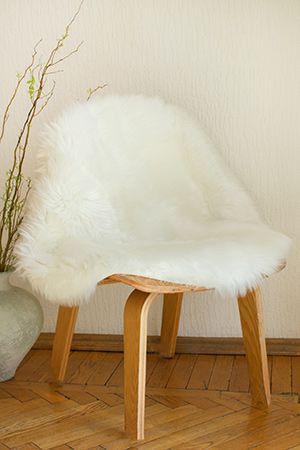 Декоративный коврик МЕХОВУШКА круглый, белый ягнёнок, 80 см, Kaemingk