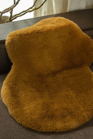 Декоративный коврик МЕХОВУШКА коричневая, 38x55 см, Kaemingk