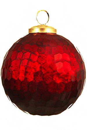 Ёлочный шар БЛАГОРОДНЫЙ МЁД, стекло, бордовый, 10 см, Kaemingk (Decoris)